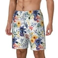 thumbnail image 1 of Picia Lilies Flowers pattern Mens Swim Trunks with Compression Liner Stretch Beach Shorts Quick Dry with Zipper Pockets No-Chafing Board Shorts-XX-Large, 1 of 9