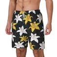 thumbnail image 1 of Picia Lilies Flowers pattern Mens Swim Trunks with Compression Liner Stretch Beach Shorts Quick Dry with Zipper Pockets No-Chafing Board Shorts-XX-Large, 1 of 9