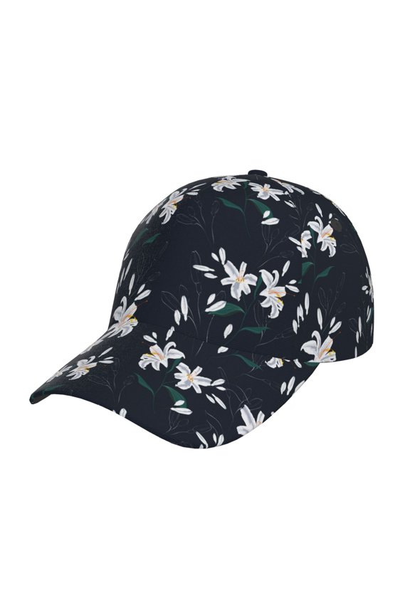 Lilies Flowers pattern Trucker Low Profile Hat Men Women Baseball Cap Dad Hat Adjustable Unconstructed Plain Cap