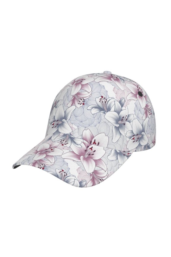 Lilies Flowers pattern Trucker Low Profile Hat Men Women Baseball Cap Dad Hat Adjustable Unconstructed Plain Cap