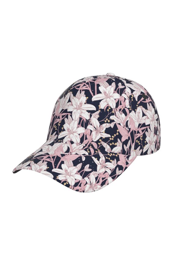 Lilies Flowers pattern Trucker Low Profile Hat Men Women Baseball Cap Dad Hat Adjustable Unconstructed Plain Cap
