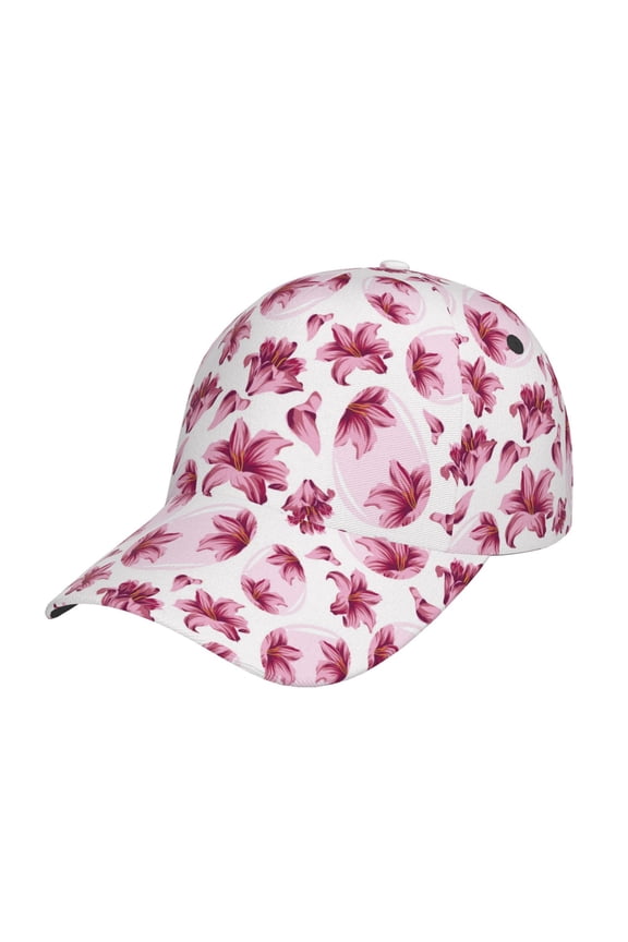 Lilies Flowers pattern Trucker Low Profile Hat Men Women Baseball Cap Dad Hat Adjustable Unconstructed Plain Cap