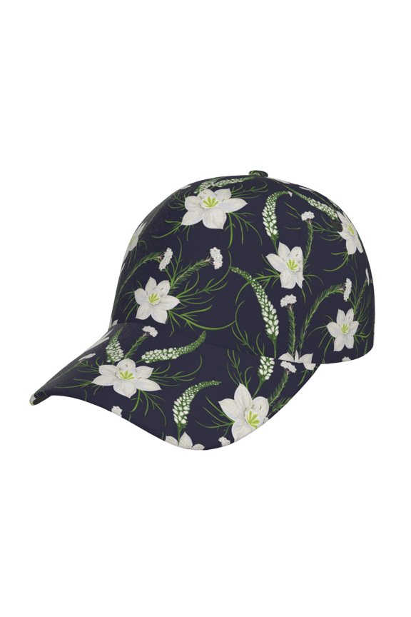 Lilies Flowers pattern Trucker Low Profile Hat Men Women Baseball Cap Dad Hat Adjustable Unconstructed Plain Cap