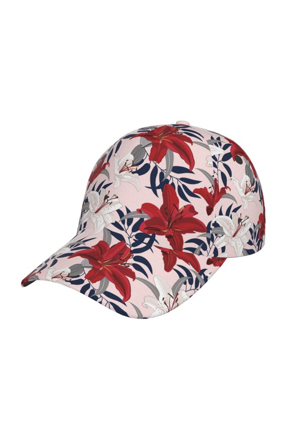 Lilies Flowers pattern Trucker Low Profile Hat Men Women Baseball Cap Dad Hat Adjustable Unconstructed Plain Cap