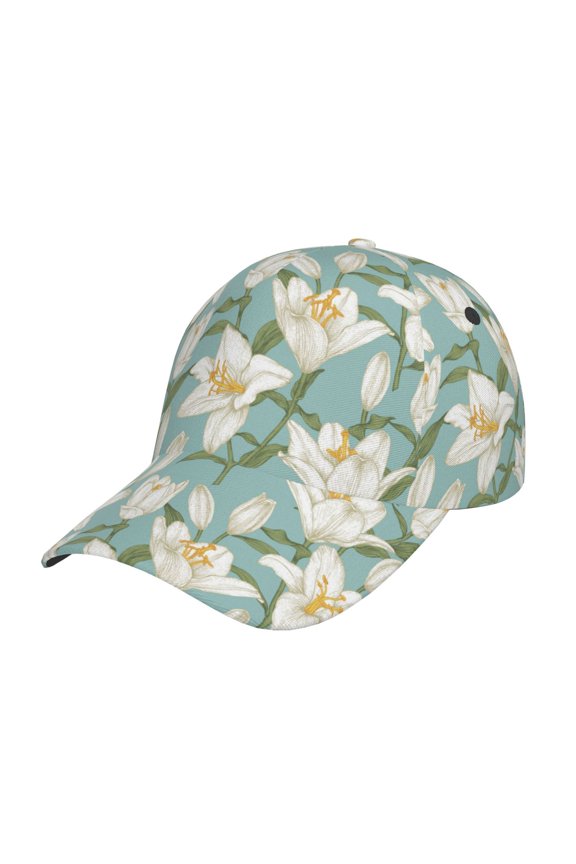 Lilies Flowers pattern Trucker Low Profile Hat Men Women Baseball Cap Dad Hat Adjustable Unconstructed Plain Cap