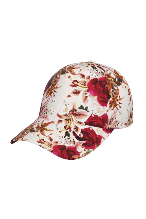 Lilies Flowers pattern Trucker Low Profile Hat Men Women Baseball Cap Dad Hat Adjustable Unconstructed Plain Cap