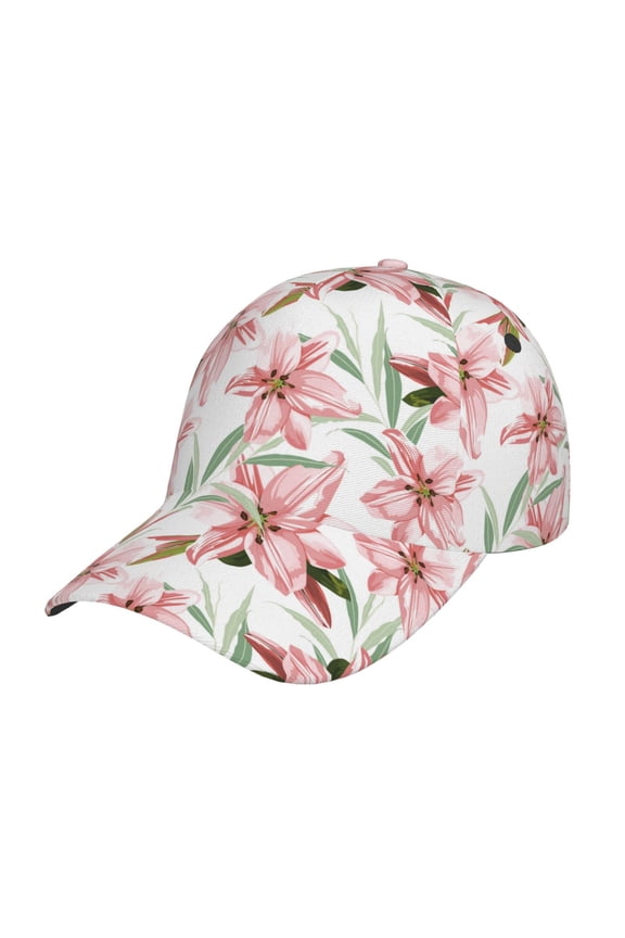 Lilies Flowers pattern Trucker Low Profile Hat Men Women Baseball Cap Dad Hat Adjustable Unconstructed Plain Cap