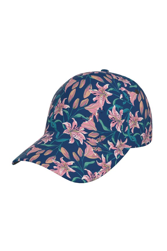 Lilies Flowers pattern Trucker Low Profile Hat Men Women Baseball Cap Dad Hat Adjustable Unconstructed Plain Cap