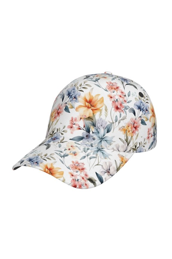 Lilies Flowers pattern Trucker Low Profile Hat Men Women Baseball Cap Dad Hat Adjustable Unconstructed Plain Cap