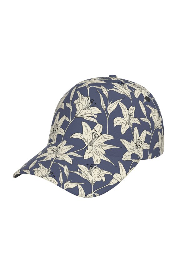 Lilies Flowers pattern Trucker Low Profile Hat Men Women Baseball Cap Dad Hat Adjustable Unconstructed Plain Cap