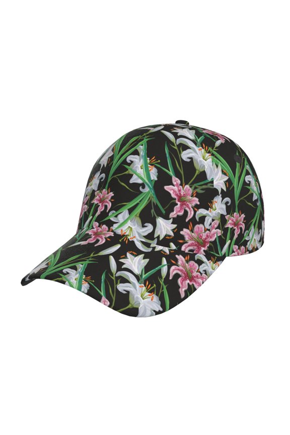 Lilies Flowers pattern Trucker Low Profile Hat Men Women Baseball Cap Dad Hat Adjustable Unconstructed Plain Cap