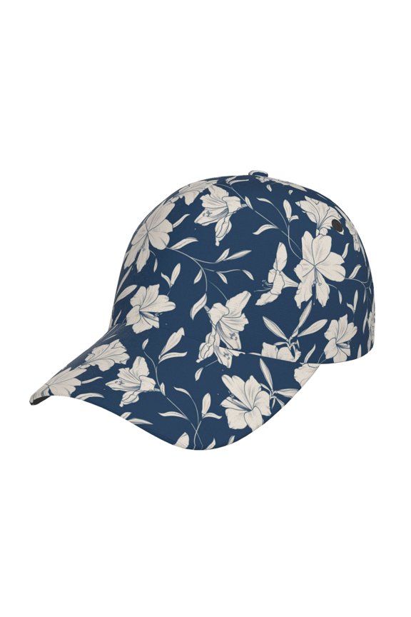 Lilies Flowers pattern Trucker Low Profile Hat Men Women Baseball Cap Dad Hat Adjustable Unconstructed Plain Cap