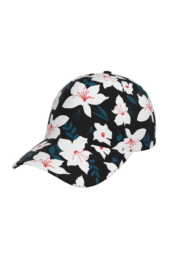 Lilies Flowers pattern Trucker Low Profile Hat Men Women Baseball Cap Dad Hat Adjustable Unconstructed Plain Cap