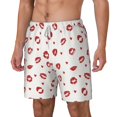 thumbnail image 1 of Picia Lips Kiss pattern Mens Swim Trunks with Compression Liner Stretch Beach Shorts Quick Dry with Zipper Pockets No-Chafing Board Shorts-X-Large, 1 of 9
