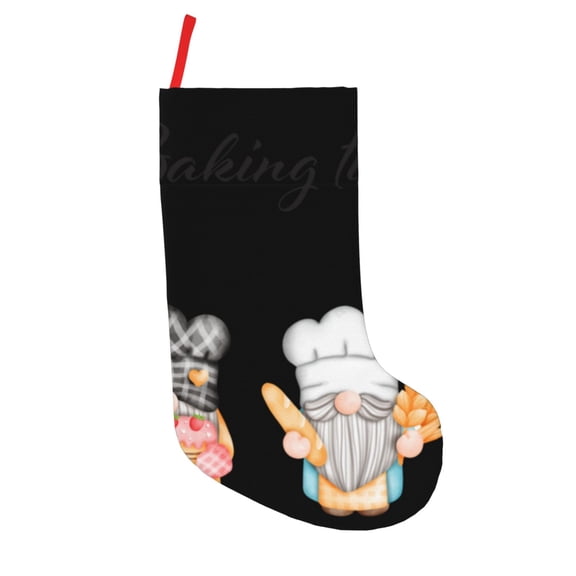 Picia Little Chef Gnome for 18in Christmas Stockings, Xmas Stocking for Kids, Holiday and Family Stocking for Fireplace or Party Decoration