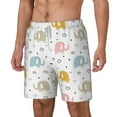 thumbnail image 1 of Picia Little Elephant pattern Mens Swim Trunks with Compression Liner Stretch Beach Shorts Quick Dry with Zipper Pockets No-Chafing Board Shorts-Small, 1 of 9