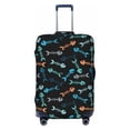 thumbnail image 1 of Picia Little Fish Skeleton Luggage Protector Cover Thicken Suitcase Protector Cover Fit 18-32 Inch Luggage-Medium, 1 of 9
