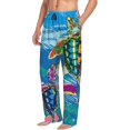 thumbnail image 1 of Picia Little Sea Turtles Mens Soft Woven Cotton Elastic Waistband Sleep Pajama Pant Lounge Sleep Pant With Pockets And Drawstring-Small, 1 of 9