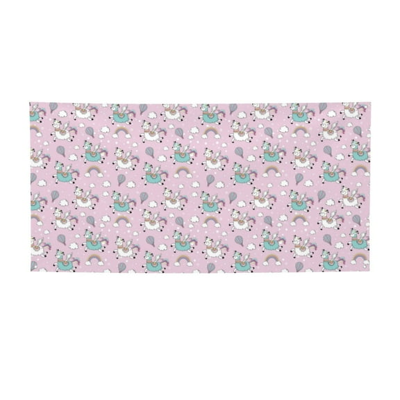 Picia Llama Unicorn and Rainbow Pattern Party Banner, Festive Decoration, Holiday Banner, Celebration Decor, Event Banner, Reusable Party Banner-Small
