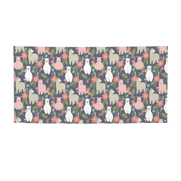 Picia Llamas Pattern Party Banner, Festive Decoration, Holiday Banner, Celebration Decor, Event Banner, Reusable Party Banner-Medium