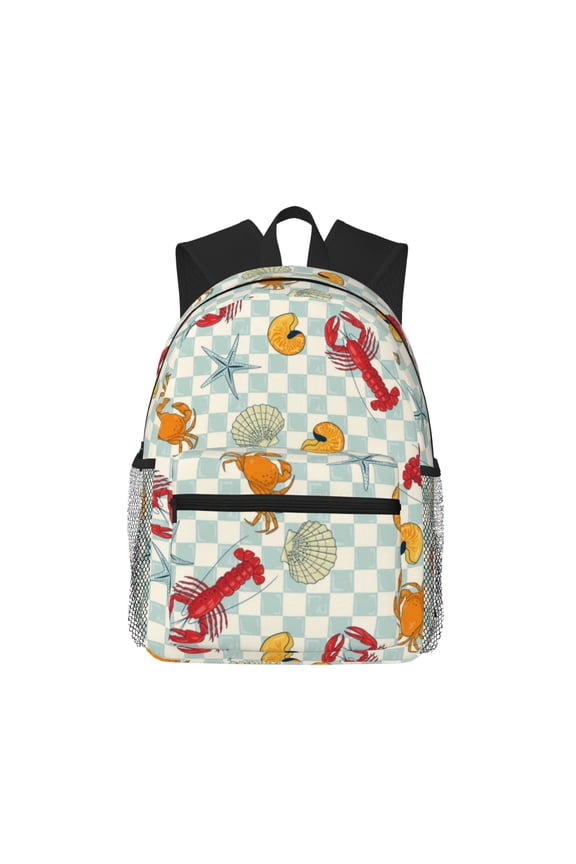 Lobster Sea Shell Large Capacity Backpack Classic Style Backpack Casual Backpack Water-Resistant School Work Travel Outdoor Backpack
