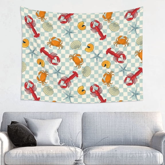 Picia Lobster Sea Shell Pattern Tapestry-Tapestries for Bedroom Living Room Dorm(29x37")