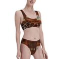 thumbnail image 1 of Picia Log Cabin Inside Women's High Waisted Bikini Scoop Neck Swimsuit Two Pieces Bathing Suit-Small, 1 of 8