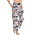 thumbnail image 1 of Picia London Symbols1 Womens Soft Woven Cotton Elastic Waistband Sleep Pajama Pant Lounge Sleep Pant With Pockets And Drawstring-Small, 1 of 9