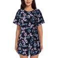 thumbnail image 1 of Picia Love Butterflies Pajamas Sets for Women Soft Short-Sleeved Pjs with Lounge Shorts Two Piece Sleepwear-Small, 1 of 9