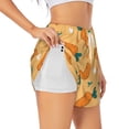 thumbnail image 1 of Picia Love Carrot Pattern Women's 2 in 1 Athletic Running Shorts High Waisted Workout Casual Gym Sweat Shorts with Comfy Liner Zipper Pockets-Medium, 1 of 9