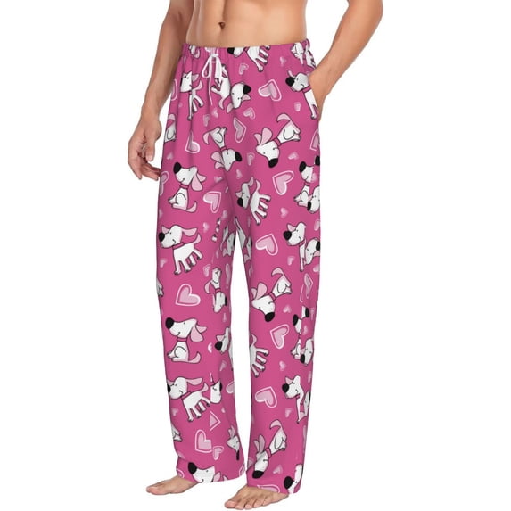 Picia Love Dog Mens Soft Woven Cotton Elastic Waistband Sleep Pajama Pant Lounge Sleep Pant With Pockets And Drawstring-X-Large