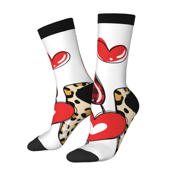 Picia Love Gnomes Print Athletic Socks for Men & Women – Cushioned Moisture-Wicking Crew Socks for Sports, Running, and Training, Soft & Breathable Size 5-11