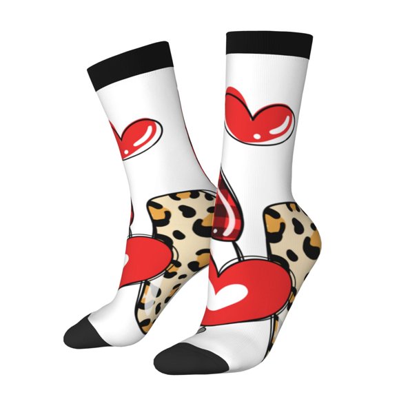 Picia Love Gnomes Print Athletic Socks for Men & Women – Cushioned Moisture-Wicking Crew Socks for Sports, Running, and Training, Soft & Breathable Size 5-11