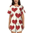 thumbnail image 1 of Picia Love Pajamas Sets for Women Soft Short-Sleeved Pjs with Lounge Shorts Two Piece Sleepwear-, 1 of 9