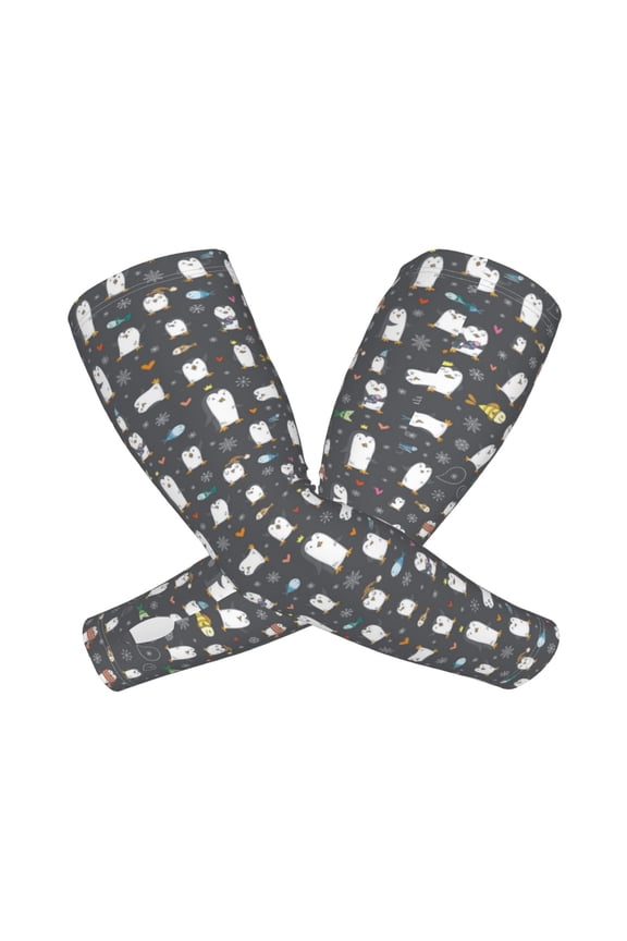 Lovely Penguin Arm Sleeves for Men and Women - Tattoo Cover Up UPF 50+ Cooling Sports Sleeve for Basketball Golf Football-One Size