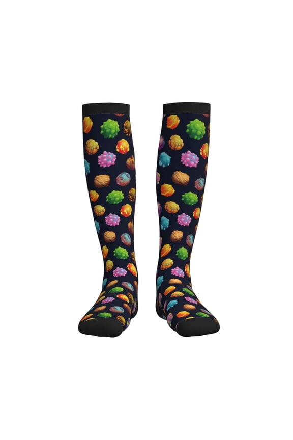 Lovely Planet Printed Sports Compression Socks - 15-20mmHg Graduated Compression, High-Performance Soft and Breathable Socks for Men and Women