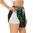 thumbnail image 1 of Picia Lush Foliage Green Plant Pattern Women's 2 in 1 Athletic Running Shorts High Waisted Workout Casual Gym Sweat Shorts with Comfy Liner Zipper Pockets-Large, 1 of 9