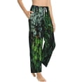 thumbnail image 1 of Picia Lush Foliage Green Plant Womens Soft Woven Cotton Elastic Waistband Sleep Pajama Pant Lounge Sleep Pant With Pockets And Drawstring-Small, 1 of 9