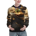 thumbnail image 1 of Picia Luxurious Gold Flow Pattern Casual Women's Hoodie, Hooded Sweatshirt with Kangaroo Pocket, Comfortable Pullover with Eye-catching Drawstrings-X-Large, 1 of 7