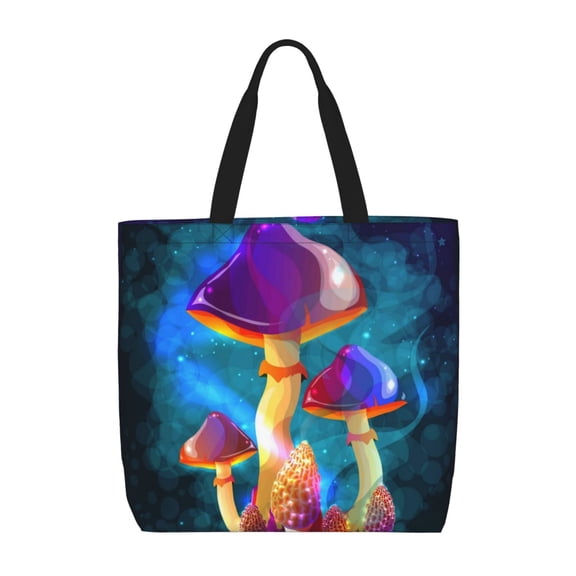 Picia Magic Mushrooms ,Fireflies for Tote Bag for Women with Zipper, Gym Tote with Compartments, Laptop Work Tote Nurse Dance Yoga Bag for Sport, Travel