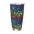 thumbnail image 1 of Picia Magical Mushrooms and Flowers Pattern 20 oz Tumbler Stainless Steel Vacuum Insulated Coffee Ice Cup Double Wall Travel Flask Dual Lid Water Bottle, Eco-friendly Car Cup-Without Straw, 1 of 8