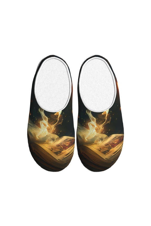 Magical Tarot Reading for Women's Lamb-hug Comfy Fleece House Slippers Memory Foam, Slip-on House Shoes Indoor Outdoor-39/40