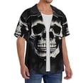 thumbnail image 1 of Picia Magician Hat Skull Men's Linen Shirts Short Sleeve Cuban Beach Shirts Casual Shirts Button Down Shirt for Men Beach Summer Wedding Shirt-Large, 1 of 7