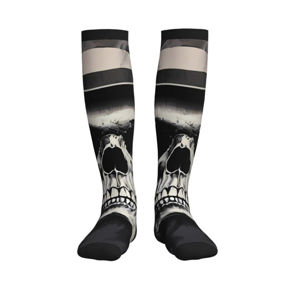 Picia Magician Hat Skull Printed Sports Compression Socks - 15-20mmHg Graduated Compression, High-Performance Soft and Breathable Socks for Men and Women