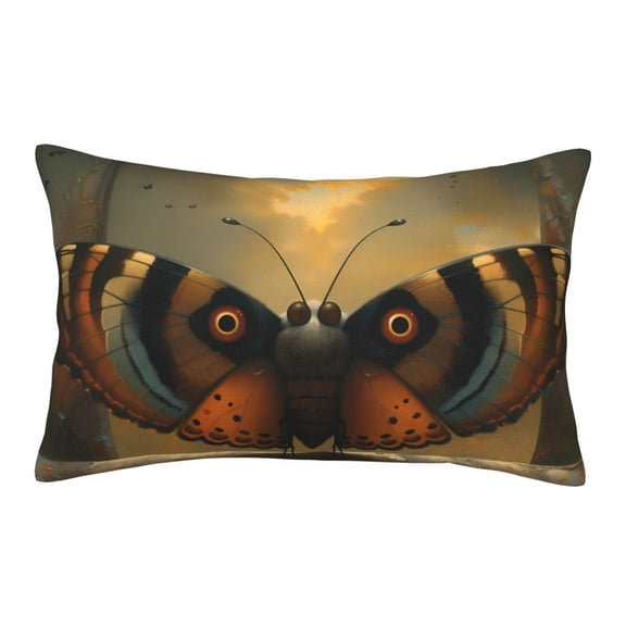 Picia Majestic Butterfly Sunset Pattern Plush Pillow Case – Soft and Cozy Cushion Cover, Hypoallergenic Throw Pillow Case for Home Decor-16"x24"