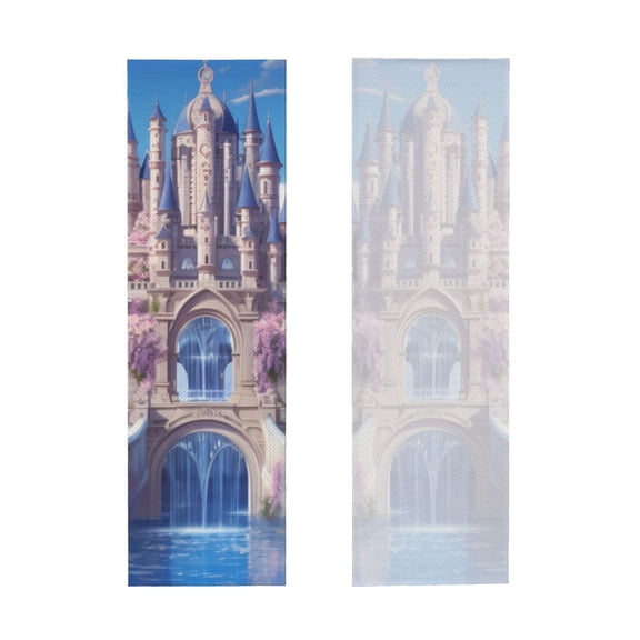 Picia Majestic Fantasy Castle Pattern Cooling Towels (40"x12") Cool Towel, Cold Towel, Microfiber Soft Breathable Chilly Ice Towel