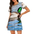 thumbnail image 1 of Picia Mallard Duck Swimming In A River Pattern Women’s Nightdress – Casual Short-sleeved Loose-Fit Sleepwear, Soft Cotton Short-Sleeve Sleep Shirt for Relaxation & Comfort, 1 of 6