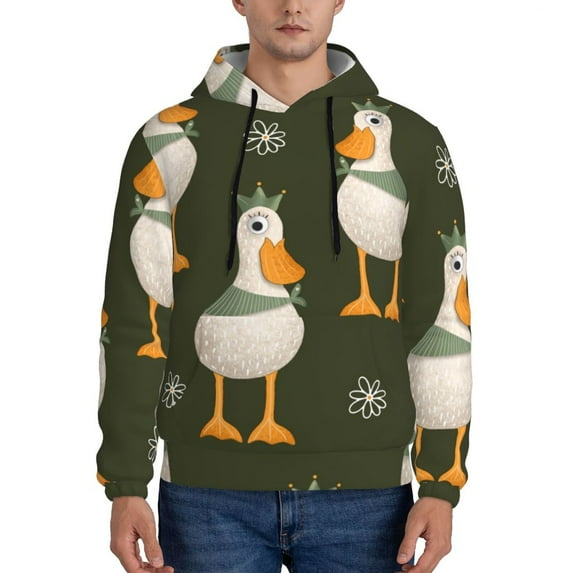 Picia Mallard Ducks Wild Birds Pattern Casual Men's Hoodie - Lightweight Hooded Sweatshirt with Kangaroo Pocket, Comfortable Pullover for Everyday, Travel-3X-Large