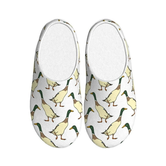 Picia Mallard Ducks for Women's Lamb-hug Comfy Fleece House Slippers Memory Foam, Slip-on House Shoes Indoor Outdoor-40/41