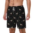 thumbnail image 1 of Picia Mallards And Snowflakes pattern Mens Swim Trunks with Compression Liner Stretch Beach Shorts Quick Dry with Zipper Pockets No-Chafing Board Shorts-Medium, 1 of 9